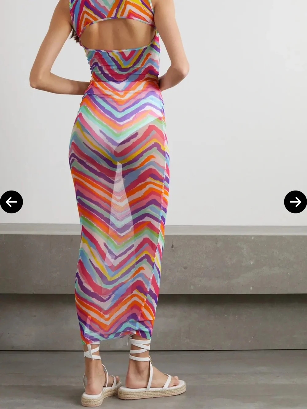 MISSONI - Cutout printed mesh maxi dress coverup